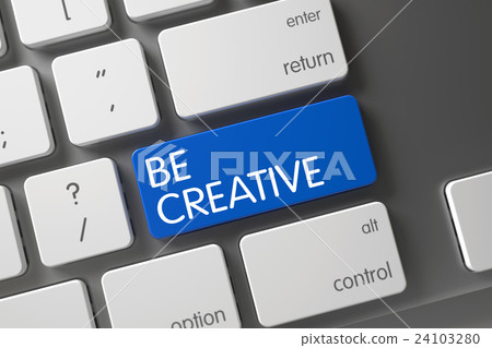 Blue Be Creative Button on Keyboard. - Stock Illustration [24103280 ...