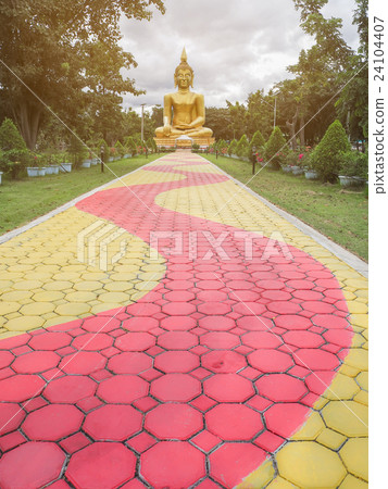 Big Buddha statue In a green park. Big Buddha statue In a green park. 24104407