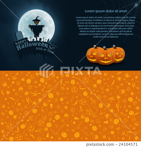 Happy Halloween Vector Postcard 24104571