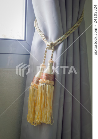Curtains tassel with rope by the window  24105324