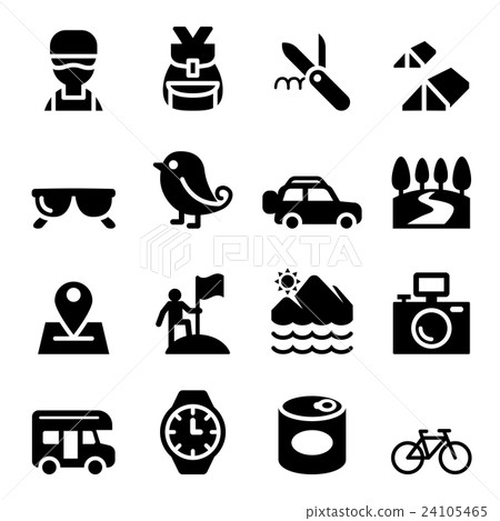 Discovery , Traveling , Camping , Adventure icons Discovery , Traveling , Camping , Adventure icons 24105465