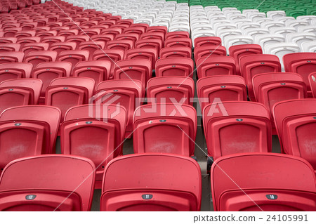Bright red stadium seat Bright red stadium seat 24105991