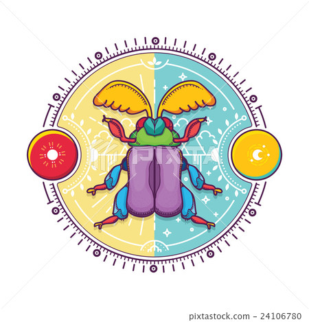 Beetle Bug Design Elements with Line Graphic. Beetle Bug Design Elements with Line Graphic. 24106780