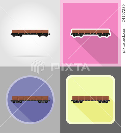railway carriage train flat icons vector 24107289
