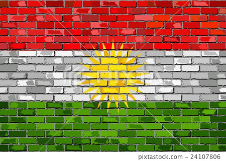 Flag of Kurdistan on a brick wall 24107806