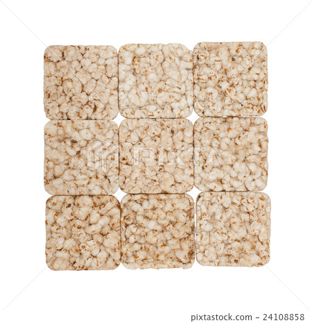 Square composition of nine crunchy rye crispbreads Square composition of nine crunchy rye crispbreads 24108858