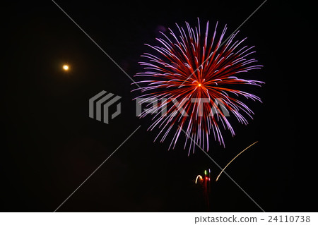 Fireworks and moon 24110738