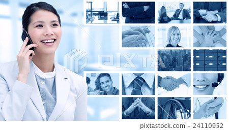 Composite image of close up of an businesswoman on phone  24110952