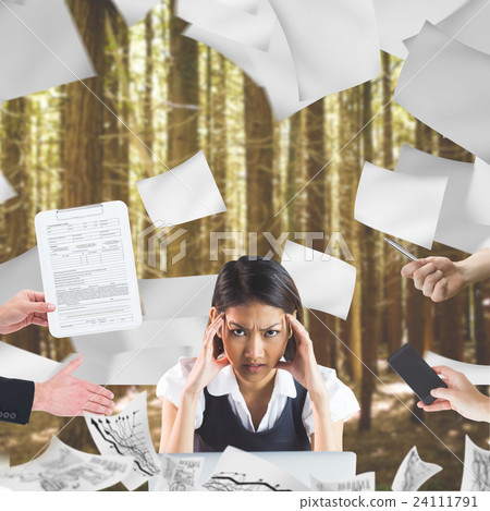 Composite image of businessman in suit offering his hand 24111791