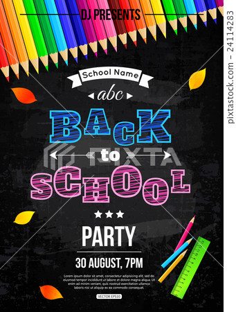 Back to school party poster template - Stock Illustration [24114283 ...