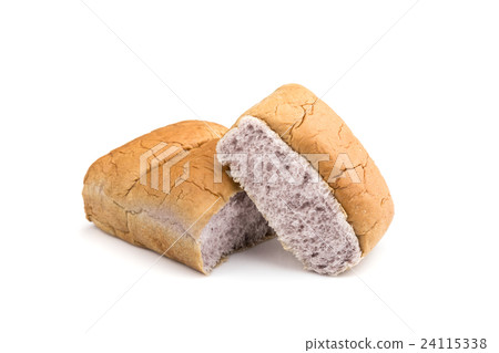 Brown taro bread isolated on white 24115338