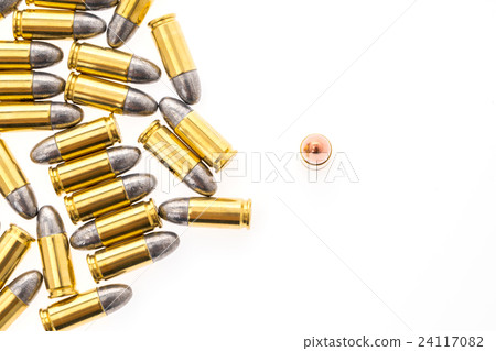 9mm bullet for gun on white background 24117082