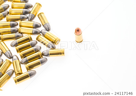 9mm bullet for gun on white background 24117146