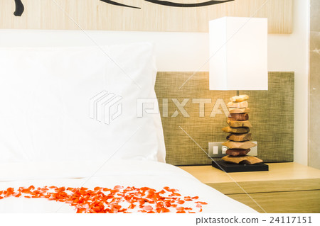 White pillow on bed White pillow on bed 24117151