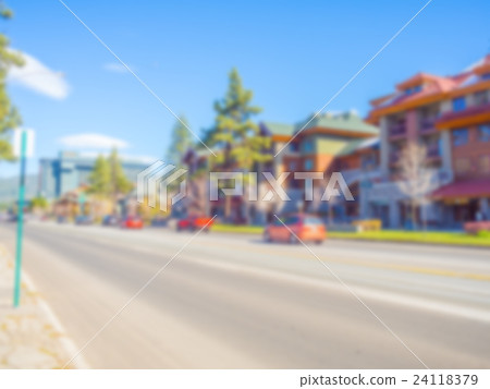 Abstract blur of car on road . 24118379