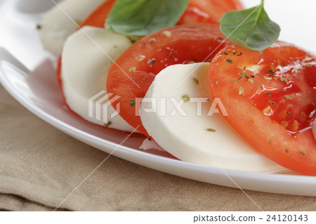 classic caprese salad on plate close up 24120143