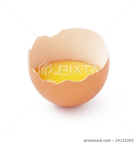 half of broken egg isolated on white 24120263