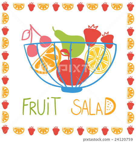 Hand drawn fruit in bowl Hand drawn fruit in bowl 24120759