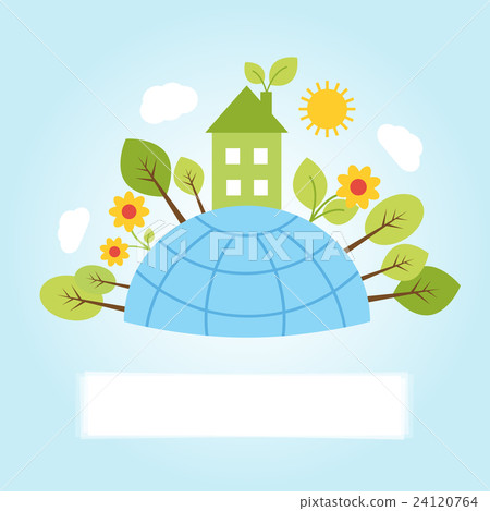 Earth with eco house 24120764