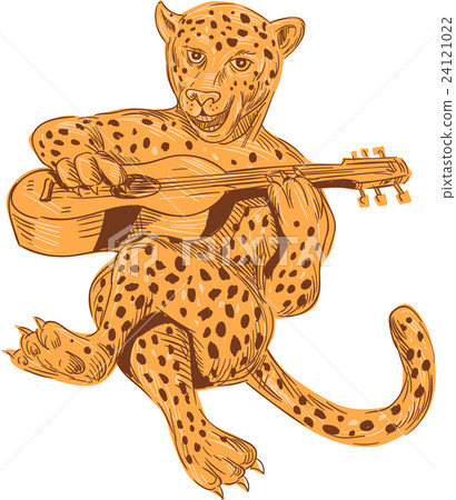 Jaguar Playing Guitar Drawing Jaguar Playing Guitar Drawing 24121022