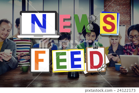 News Feed Social Media Networking Information Update Concept News Feed Social Media Networking Information Update Concept 24122173