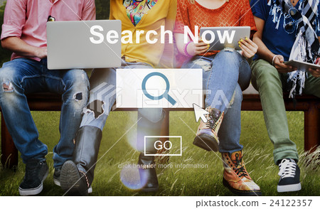 Search Now Searching Magnifying Seeking Concept 24122357
