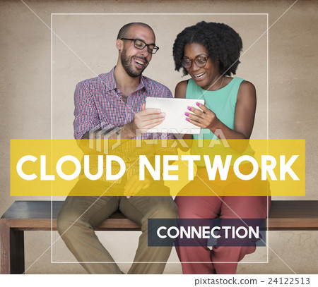 Man Woman Connection Device Netwoking Concept 24122513