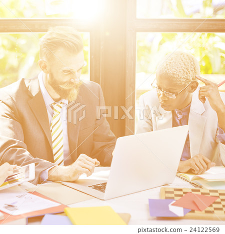 Business People Meeting Discussion Laptop Technology Concept 24122569