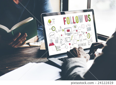 Follow Us Social Network Connect Social Media Concept 24122819