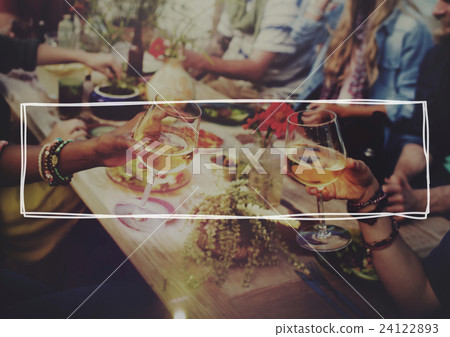 Beach Cheers Celebration Friendship Summer Fun Dinner Concept 24122893