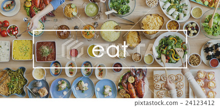Eat Well Live Well Healthy Food Party Restaurant Concept 24123412