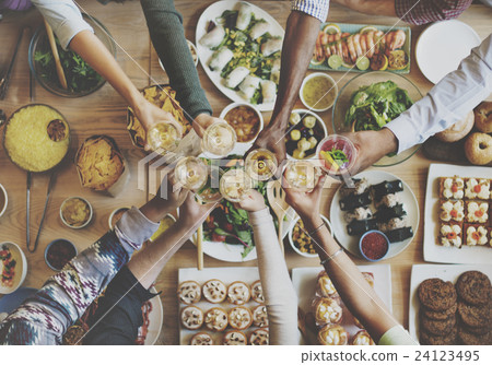 Eating Enjoy Food Festive Cafe Celebrate Meal Concept 24123495