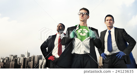 Superheroes Green Business Recycle Conservation Concept 24123635