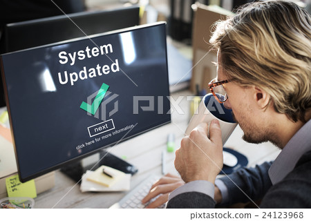 System Updated Computer Connection Data Concept 24123968