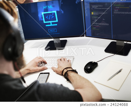 HTML Web Development Code Design Concept HTML Web Development Code Design Concept 24124088