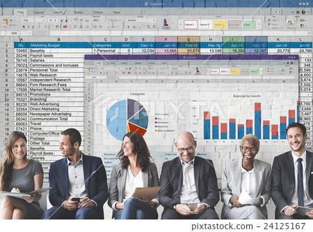 Spreadsheet Document Financal Report Concept 24125167