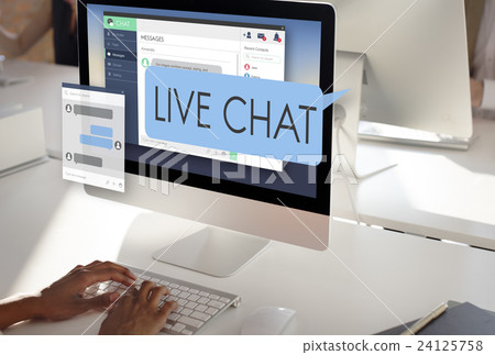 Live Chat Chatting Communication Digital Web Concept 24125758