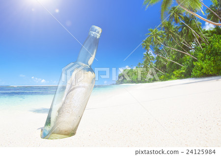 Message in a Bottle on Beach. 24125984