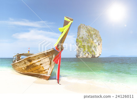 Paradise Island with a Longtail boat 24126011