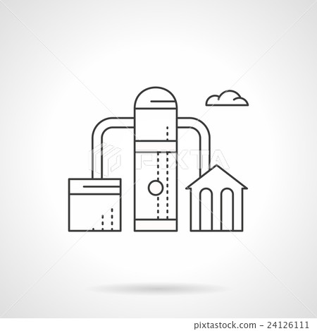 Fuel factory flat line vector icon - Stock Illustration [24126111] - PIXTA