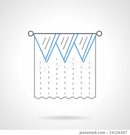 Lambrequin flat blue line vector icon 24126387