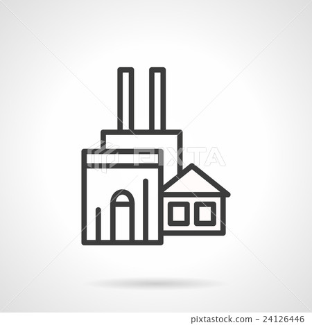 Woodworking factory black line vector icon Woodworking factory black line vector icon 24126446