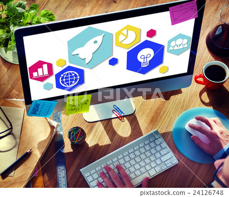 Global Business Strategy Planning Icon Concept Global Business Strategy Planning Icon Concept 24126748