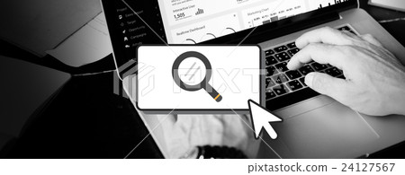Searching Cursor Magnifying Glass Looking Concept 24127567