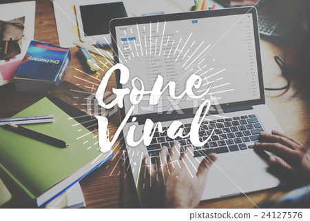 Gone Viral Social Media Networking Connection Sharing Concept 24127576