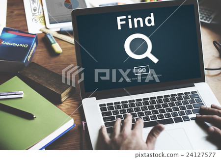 Find Magnifying Glass Go Button Concept Find Magnifying Glass Go Button Concept 24127577