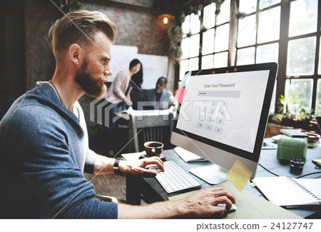 Technology Enter Password Security Graphic Concept 24127747