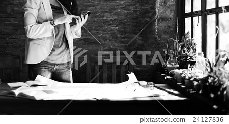 Architect Engineer Draft Blueprint Plan Design Concept 24127836