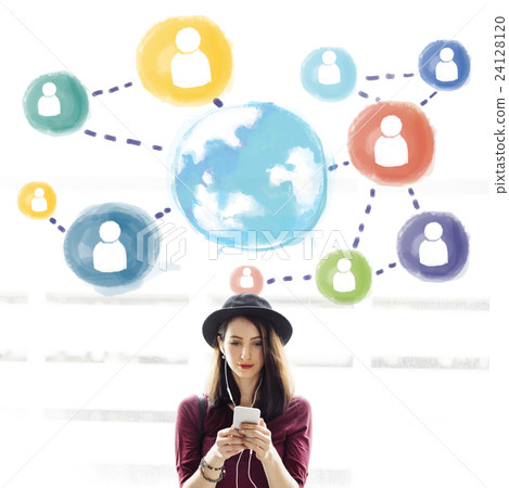 Global Communication Social Media Networking Concept 24128120