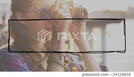 Woman Solo Travel Destination Casual Concept 24128656
